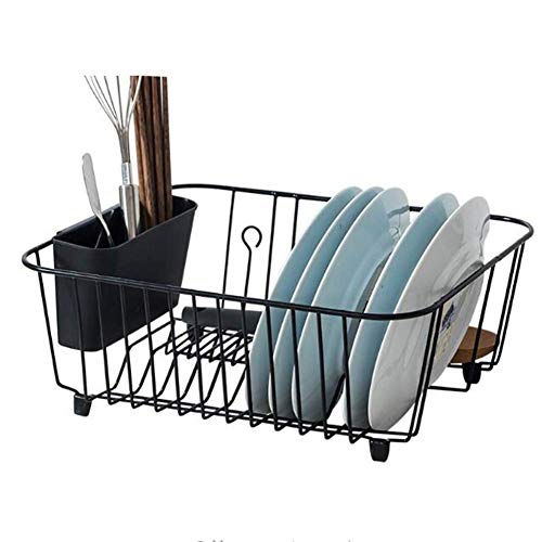 euwanyu Kitchen Storage Organizer Dish Drainer, Sink Drying Rack, Metal Sink Holder Storage Rack, Plates Bowl Cup Tableware Tray, Kitchen Shelf Basket,Dish Drainer, Chopsticks Sponge Holder