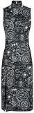 Gothic Jawbreaker Alchemy Cat Print Midi Cut Out Dress Frauen Mittellanges Kleid schwarz/weiß L