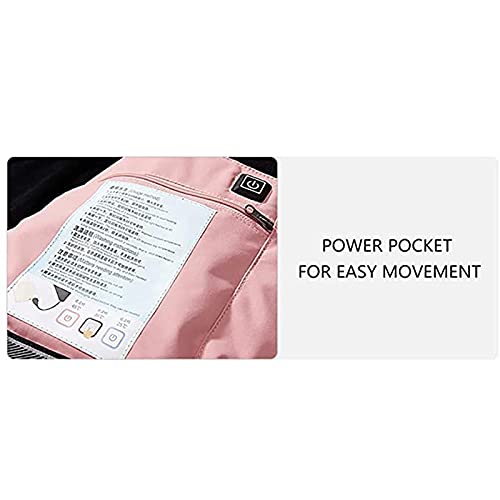 Chaqueta térmica mujer impermeable con capucha cortavientos y calefacción por USB 6