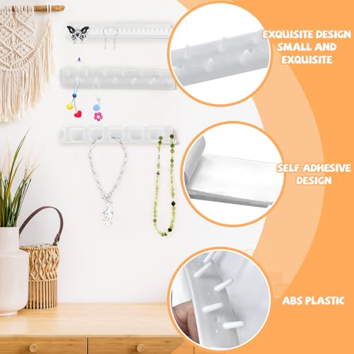 9 Schmuck Aufbewahrungshaken,Selbstklebende Wandmontage Schmuck Haken kleben Klebehaken Schmuck Aufhänger Wandhaken Selbstklebende Haken Schmuck Kleiderbügel Schmuckhalter für Halskette Ring Ohrring