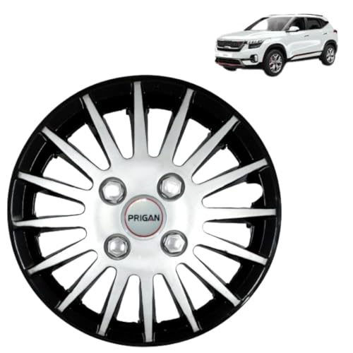 Image of Prigan Seltos Black Silver Wheel Cover 16 inch for Kia Seltos (Set of 4 Pcs) (Press Fitting) Model- Camry DC 16
