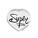 Super Funny Quote Handwrite Style Mirror Heart Portable Hand Pocket Makeup