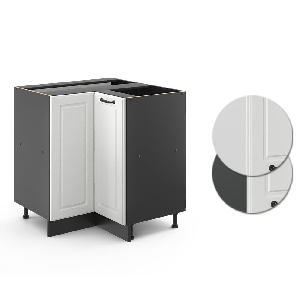 Vicco Mobile ad angolo cucina R-Line, Bianco rustico, 75.6 cm senza piano di lavoro, per la libera combinazione all'interno di sistemi cucina modulari