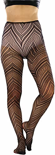 Image of ToBeInStyle Women's Vintage Art Deco Chevron Ornate Design Tights Pantyhose