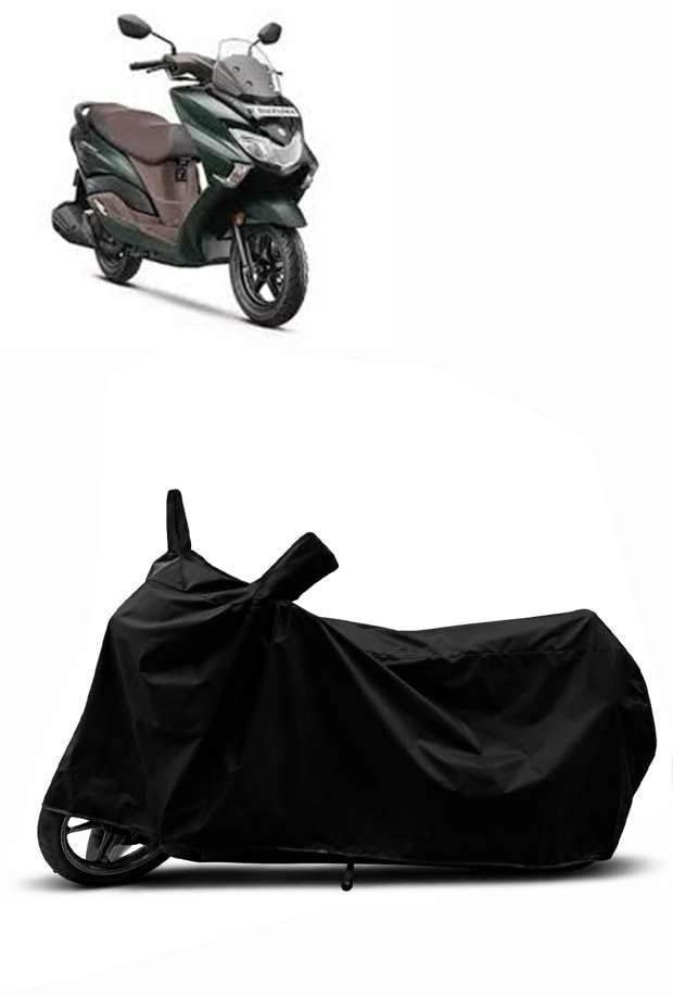 Image of Sheild Heavy Duty Waterproof Scooty & Bike Cover for Suzuki Burgman Street 125 - UV Resistant, Dustproof & Rain Protection, All-Weather Outdoor Cover for Bikes & Scooty with Buckle Straps(Black)
