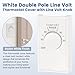 White Double Pole Line Volt Thermostat Cover with Line Volt Knob for Old Style D22 - HVAC, ABS Material with Gold-Plated Lettering Thermostat Cover for Walls (1 Pack)