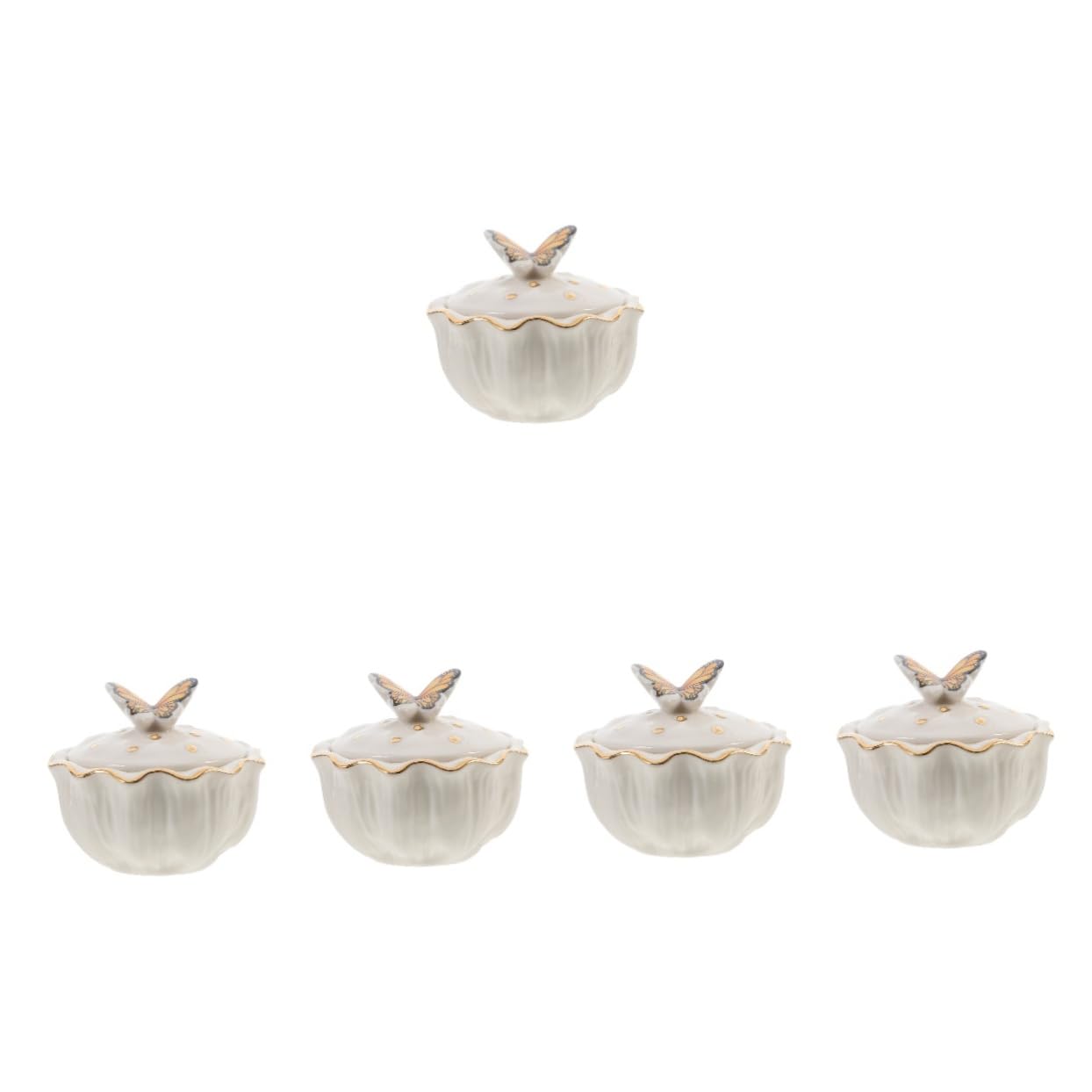 FRCOLOR Set Di 5 Coppette Per Unghie in Acrilico Coppette Per Nail Art in Ceramica Per Unghie in Ceramica