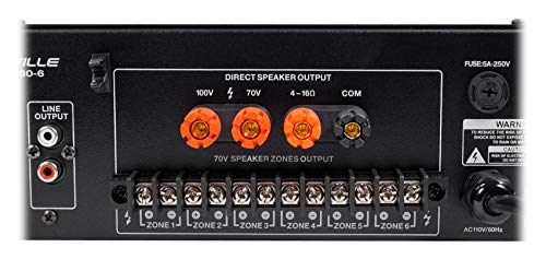 Rockville RCS180-6 180 Watt 6 Zone 70V Commercial Amplifier thumb #3