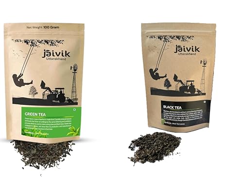 Image of Jaivik Uttarakhand - Green Tea, Black Tea (100g each) -Combo Pack of 2