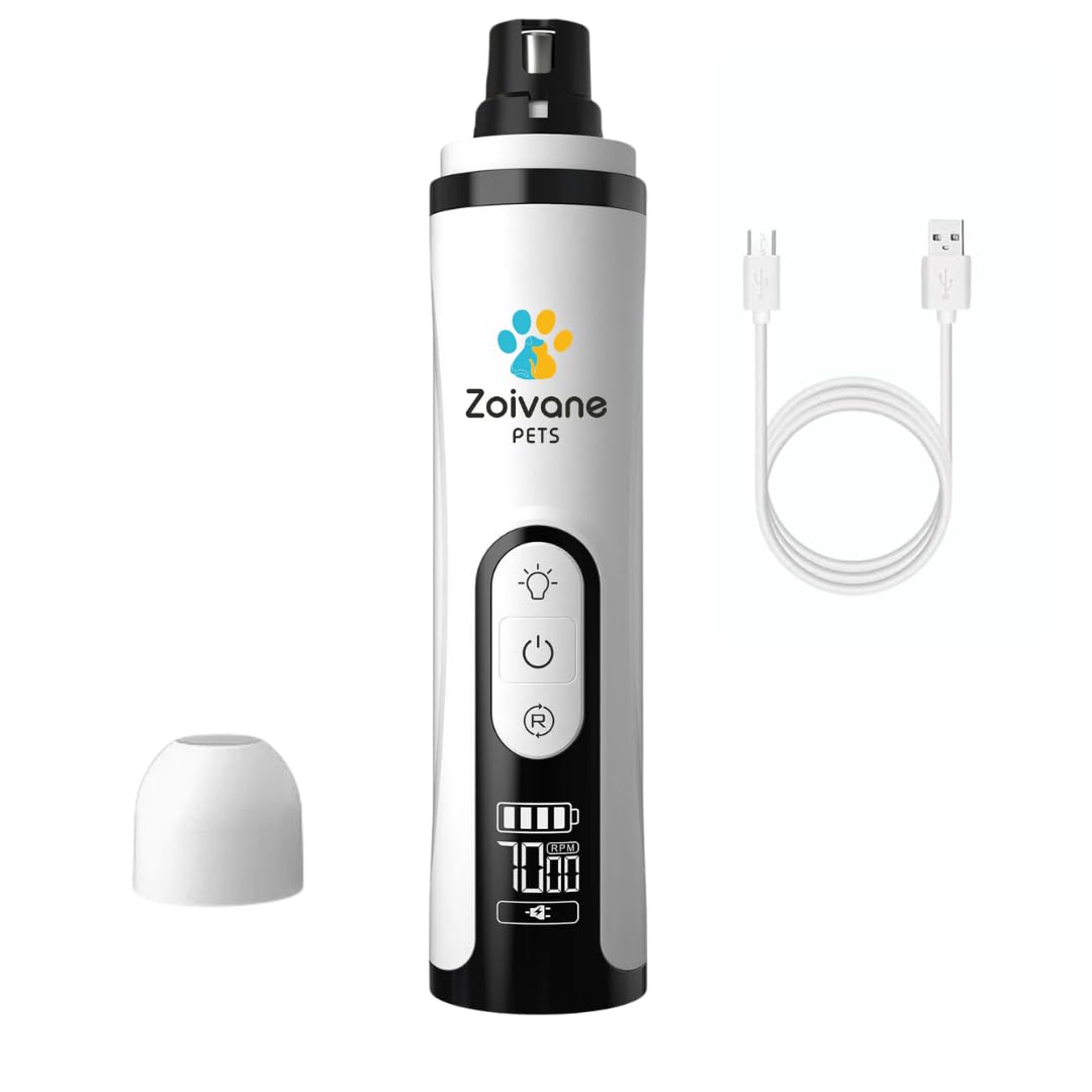 ZOIVANE Dog Nail Trimmer | 6 Months Warranty | Rechargeable Dog Nail Grinder, Dog & Cat Nail Cutter with 2 LED Lights, 3 Speed Modes, USB Charging, LED Display & Low Noise - Professional Nail Grinder (B0DD3QQH8B) Amazon Price History, Amazon Price Tracker