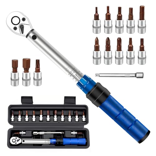 MFUSUL 15 Pezzi Chiave Dinamometrica 1/4", Precisione ±3%, 2-24 Nm