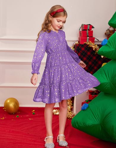 GRACE KARIN Girls Fall Party Dress 6-14Y Christmas Birthday School Holiday Long Sleeve Dresses2