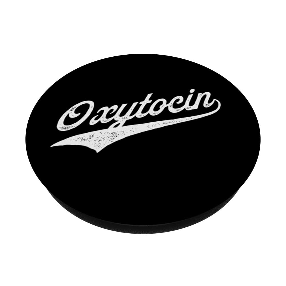 Oxytocin Molecule PopSockets Swappable PopGrip, Black - Image 2