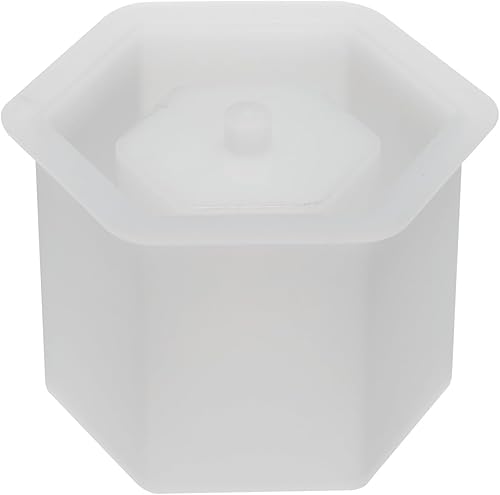 PATIKIL Molde de silicona para maceta, molde hexagonal para macetas de flores, molde para suculentas, soporte para velas para decoración de