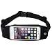 BOGZON Exercise, Running Waist Pack for 4.7 Inch Screen Cellphone - Outdoor Belt Bag - Touch Operating Directly With Transparent Film, Black Color