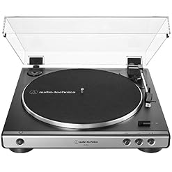 Audio-Technica AT-LP60X-GM Fully Automatic Belt-Drive Stereo Turntable, Gunmetal/Black, Hi-Fidelity, Plays 33-1/3 and 45 RPM Vinyl Records, Dust Cover, Anti-Resonance, Die-Cast Aluminum Platter - Les Beatles, Paul McCartney, John Lennon, RIngo Starr, George Harrison