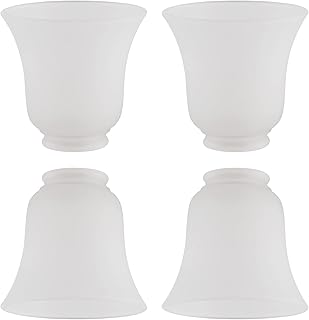 Paquete de 4 cubiertas de luz de ventilador de techo, repuesto de pantalla de cristal, 1.61 pulgadas de altura, 4.7 pulgad...