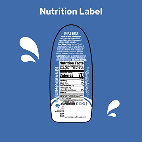 Image of Master of Mixes Cocktail Essentials Simple Syrup, 375mL Bottle
