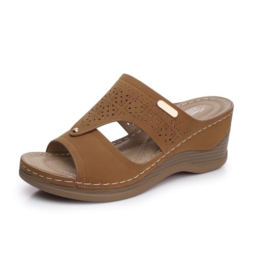 SHIBEVER Wedge Sandals Women Summer: Comfortable Open Toe Dressy Platform Sandal Shoes