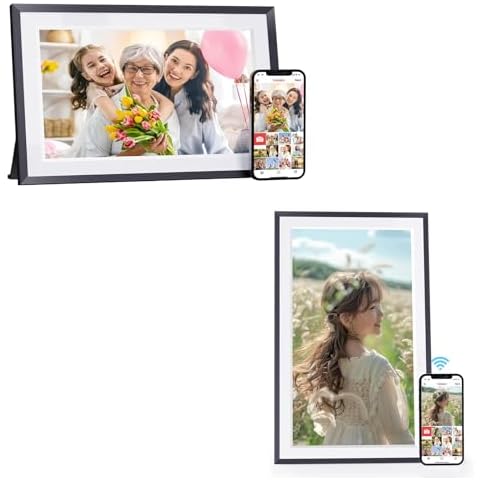 Raynic Digital Picture Frame, 15.6 in & 10.1 in Digital Photo Frame with 1920x1080 IPS Touch Screen, Built-in 32GB Storage, Video Clips, Share Moments Instantly via Frameo App from Anywhere Cover