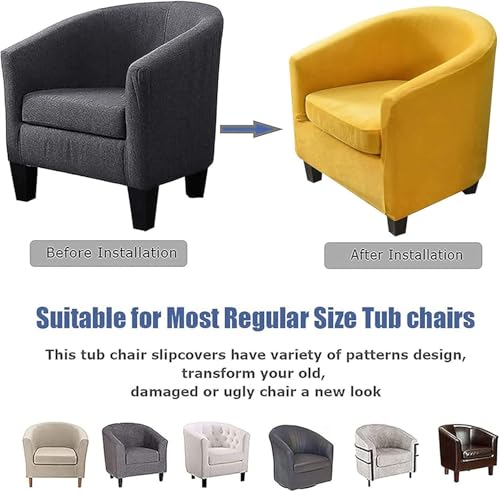 Funda de terciopelo para sillón lavable elástica pack de 2 color amarillo 5