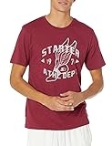 Starter Men's Short Sleeve Track Logo T-Shirt, Amazon Exclusive, Team Maroon, Extra Large