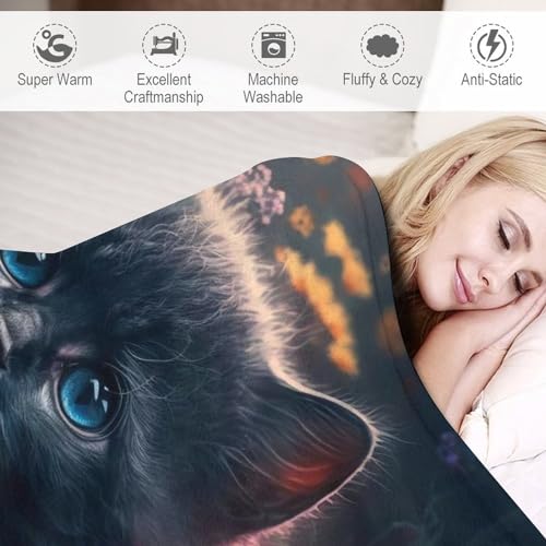 Couverture chat flannel 3D, le cadeau idéal pour le lit