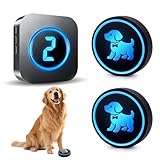 Dog Door Bell (2026 Wireless Receiver with Numeric Display) for Potty Training, Wireless Dog Doorbells to Go Outside, 1000 Feet Long Range, IP65 Waterproof, 60 Melodies & Adjustable Volume (2 Buttons)