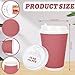 Whaline 100Pcs Valentine's Day Pink Disposable Coffee Cups with Lids 12oz Gradient Pink Paper Cup Corrugated Ripple Wall Insulated Hot Cup for Home Office Party Supplies
