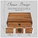 Lignotie Memory Keepsake Box - Large Wooden Box with Hinged Lid - Rustic Decorative Wood Storage Box with Chamois Leather Lining