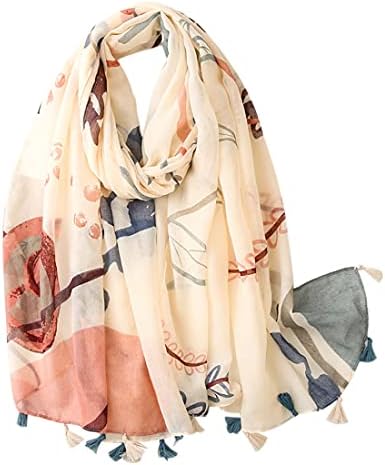 FAIRYGATE Women's Ladies Scarves & Wraps Flower Soft Touch Long Infinity Tassel Scarf