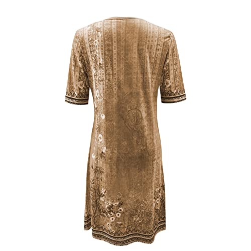 OIOLOYJM Plus Size Summer Dresses for Women 2025 Plus Size Dresses for Curvy Women 3/4 Sleeve Casual Boho Kaftan Dresses