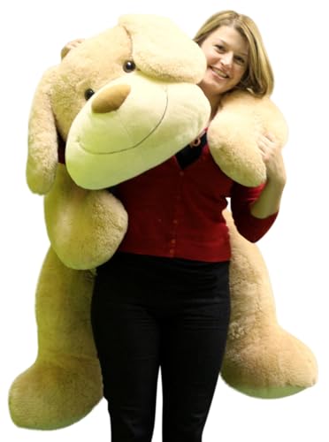 Image of Giant Sleeping Dogs Bear - 4 Feet of Pure Cuddly Joy (4 Feet, Beige)