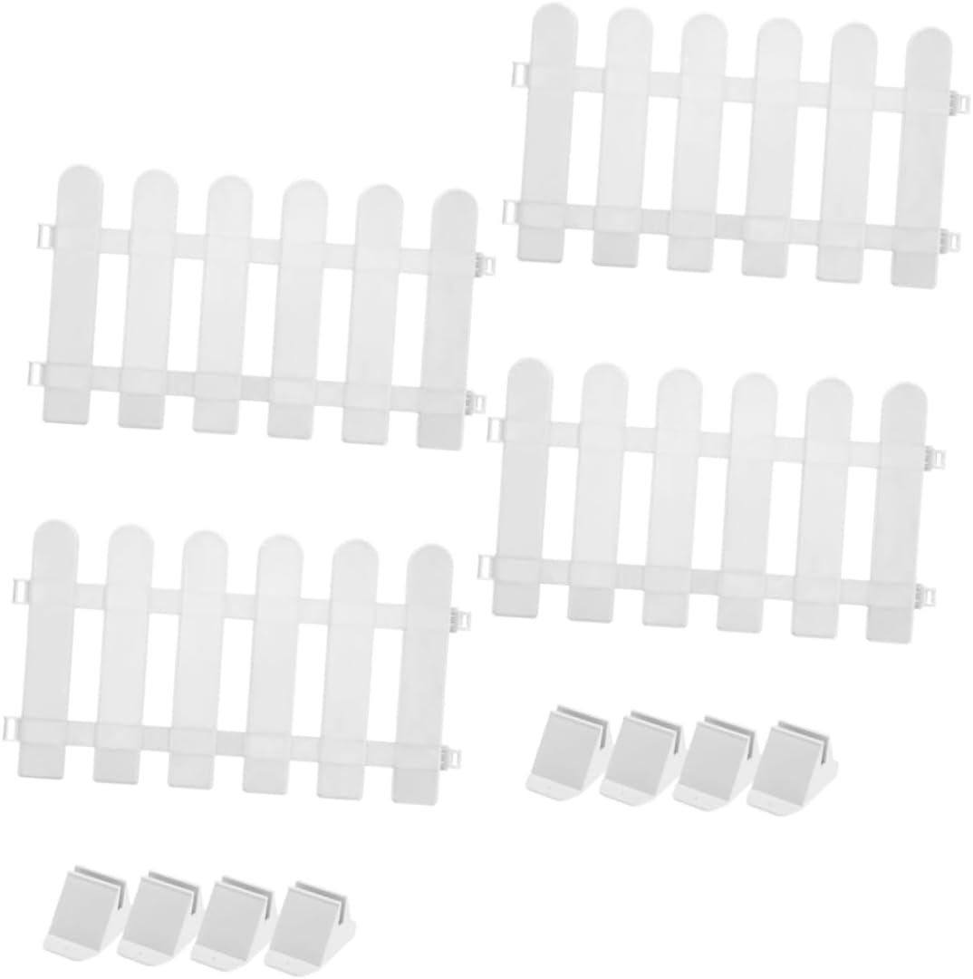 Kisangel 4pcs Dark Wire Decorative Fence Pickets Garden Barrier Edging Landscape Fencing Panel for Dog Rabbit