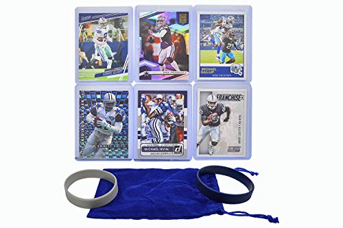 Dallas Cowboys Cards: Prescott, Elliott, Aikman, Amari Cooper, Emmitt Smith, Michael Gallup, Leighton Vander Esch, CeeDee Lamb, Irvin ASSORTED Football Stars & Legends Trading Card & Wristbands Bundle