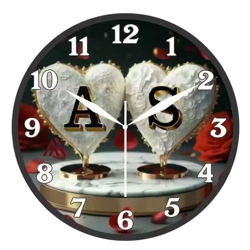 Image of Devansh Crafts Clock Decorative Designer and Stylish Glass Analog Wall Clock Suitalbe for Living Room Hall Bedroom, Office (A Love S)