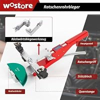 Wostore Rohrbieger Rohrbiegemaschine von Kupferrohre und Bremsleitungen manuell mit Rohrschneider Entgrater für Klimaanlage Biegezange Bremsleitung Biegewerkzeug 1/4"- 7/8" bis 90 Winkel – Ansicht 4