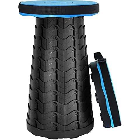 Baralir Portable Telescopic Stool, Upgraded Folding Camping Stool, Adjustable, Foldable Stool for Outdoor Travel Camping Fishing Hiking Gardening Indoor Cover