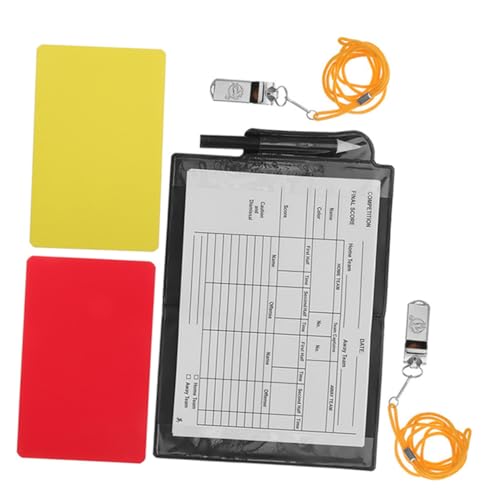 Kit Completo Árbitro Fútbol con Tarjetas, Silbatos y Libreta