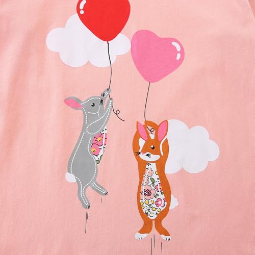 Toddler Girls T-Shirt Knit Cotton Animal Pattern Round Neck Long Sleeve Top Sweatshirt 3 Pack3