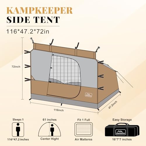 Image of KAMPKEEPER Side Tent,1 /2 Person Camping Tent for 10' x 10' Pop Up Canopy