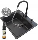 GRANITAN Lavello Granito ZANTE da Incasso Rubinetto SNAKE, Nero