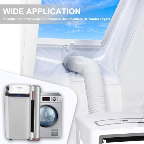 MOEGFY 400 cm Window Seal for Mobile Air Conditioners, Air Conditioners, Tumble Dryer, Exhaust Dryer, Hot Air Stop for Attaching to Windows, Roof Windows, Casement Windows, Window Seal Air