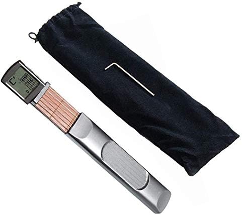 Pocket Guitar, Chord Practice Tool, Portable Guitar Trainer for Beginner 6 Fret Digital Practice Tool with Chords Chart Screen (Battery Included)