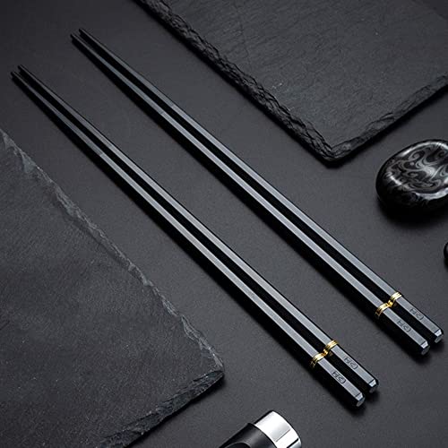 Palillos reutilizables CHFYIJYHM de aleación premium con diseño elegante para mesa 4