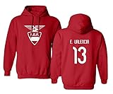 LES TRICOT National Soccer 2021 Ecuador #13 Enner VALENCIA South American Cup Unisex Hooded Sweatshirt (Red, X-Large)