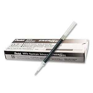 Pentel LR7-AX Navulling Voor Energel-Pennen, 0,7 mm Kogelpunt, Zwart, 12 Stuks