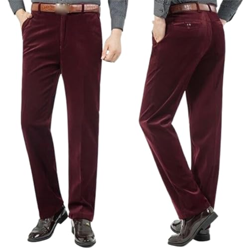 Pantalon en velours côtelé homme taille haute décontracté pour automne