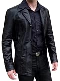 Men Black Leather Coat - Real Leather Coat - Unique Style Black Lambskin Leather Coat Jacket