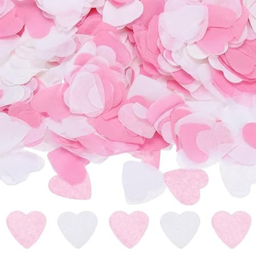 Biodegradable Confetti Wedding 10000pcs Heart Shaped Paper Confetti in Pink & White for Wedding & Celebrations